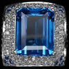 Blue Topaz, White Sapphire, Blue Sapphire Ring (12 carats)