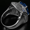 Blue Topaz, White Sapphire, Blue Sapphire Ring (12 carats)