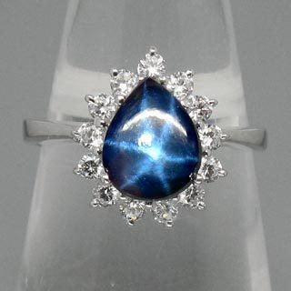 Star Sapphire + White Sapphire Ring (15.69 carats)