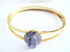 Lavender Toned Vintage Glass Scarab Cuff