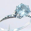 Aquamarine Vintage Silver Ring (1 carat)