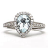 Aquamarine + White Topaz Ring (1 Carat, Pear Shaped)