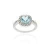 Blue Topaz (2.15 Carat)+ Diamond Ring