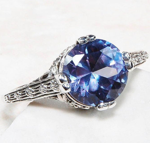 Alexandrite Deco Style  Ring (2 carat)