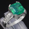 Colombian Emerald + White Sapphire Ring