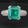 Colombian Emerald + White Sapphire Ring