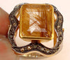 Golden Rutilated Quartz and Diamond Ring