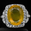 Yellow Opal + White Sapphire Ring