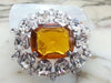 Amber Glass + Rhinestone Pin - Pristine