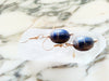 Ancient Lapis Scarabs on Gold Vermeil Wire Earrings