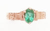 Antique Colombian Emerald Ring in Rose Gold - Size 6.25