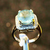 Aquamarine and White Sapphire Ring - Size 6.5