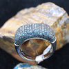 Blue Diamond Sterling Silver Ring. Size 7