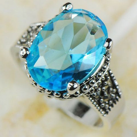 Blue Topaz Ring - Size 9.5
