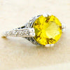 Citrine Deco Style Ring - Size 7