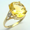 Citrine + Diamond Ring. Size 7