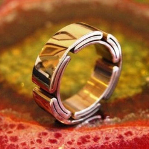 Designer Folded Stainless Steel Ring