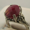 Estate 5 ct. Opaque Ruby Silver Ring - Size 6