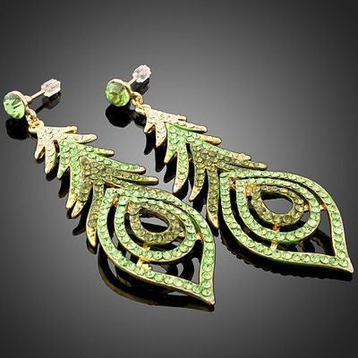 Green Hued Swarovski Earrings