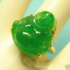 Jade Buddha and gold plated ring