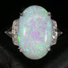 Large Oval Opal and White Sapphire Ring