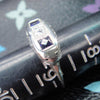Mine Diamond + Sapphire 18KWG Ring