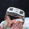 Mine Diamond + Sapphire 18KWG Ring