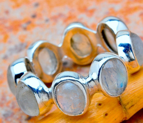 Moonstone Eternity Ring - Size 7.75