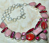 Pink Opal + Rainbow Casilica Necklace