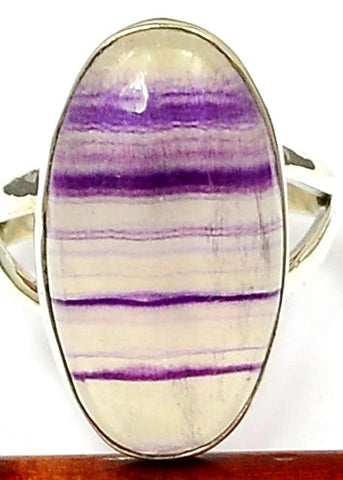 Purple Fluorite Striped Ring
