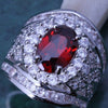 Red and White Topaz Ring- Size 7.5