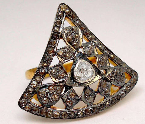 Rose Cut Diamond .9ct Ring - Size 7