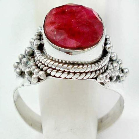 Ruby Ring Sterling Setting, size 9.5