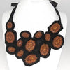 Statement Necklace-Brown Acrylic Stones