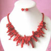 Vintage Coral Branch Necklace Set