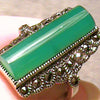 Vintage Green Onyx + Marcasite Ring