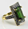 Vintage Green Tourmaline + Diamond Ring - Size 4