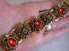 Vintage Red Rhinestone Bracelet - 7"