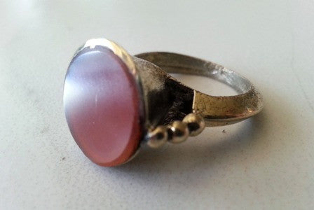 Vintage Tribal Red Agate Ring - Size 7.25