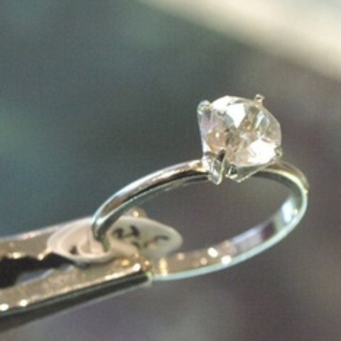 White Topaz Solitare Engagement Silver Ring. Size 7.25