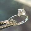 White Topaz Solitare Engagement Silver Ring. Size 7.25