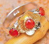 Carnelian Floral Ring - Size 7.5