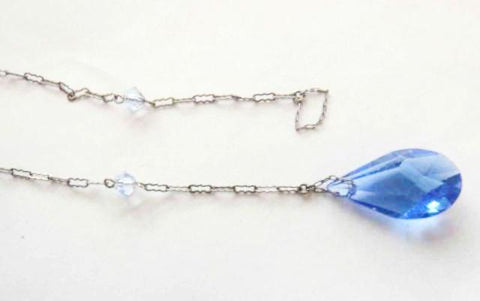 Art Deco Blue Briolette Necklace