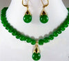Forest Green Jade Necklace Set