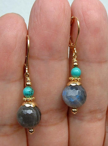 Labradorite + Turquoise Earrings