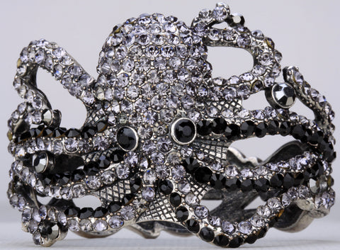 Octopus Grey Swarovski Cuff