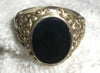 Vintage Onyx Sterling Ring - Size 10