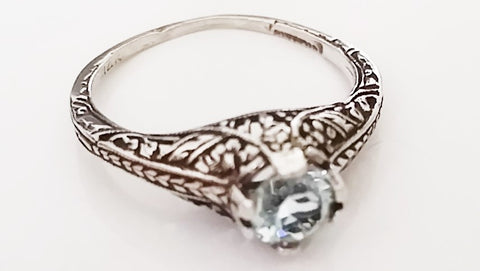 Vintage Aquamarine Ring - Size 5.5