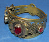 Vintage Tribal Floral Cuff - Red Glass