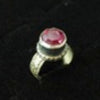 19th Century - Holy Lands Red Glass Ring